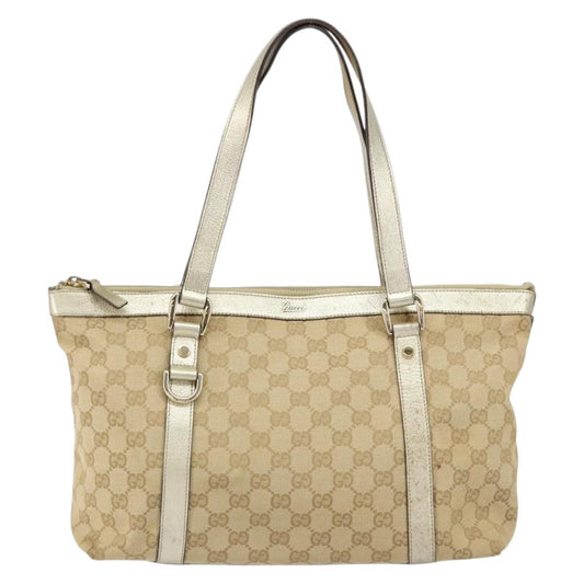 Gucci Abbey Tote GG Canvas, BEIGE, CANVAS, Tote bag