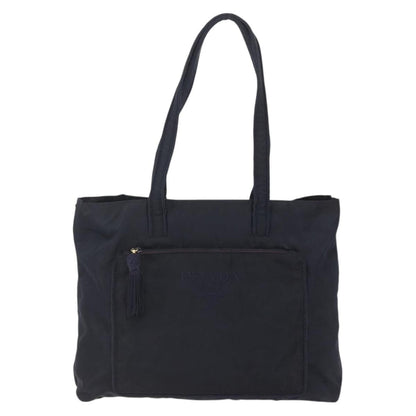 Prada Front Pocket Zip Tote Tessuto, Black, Nylon, Tote Bag