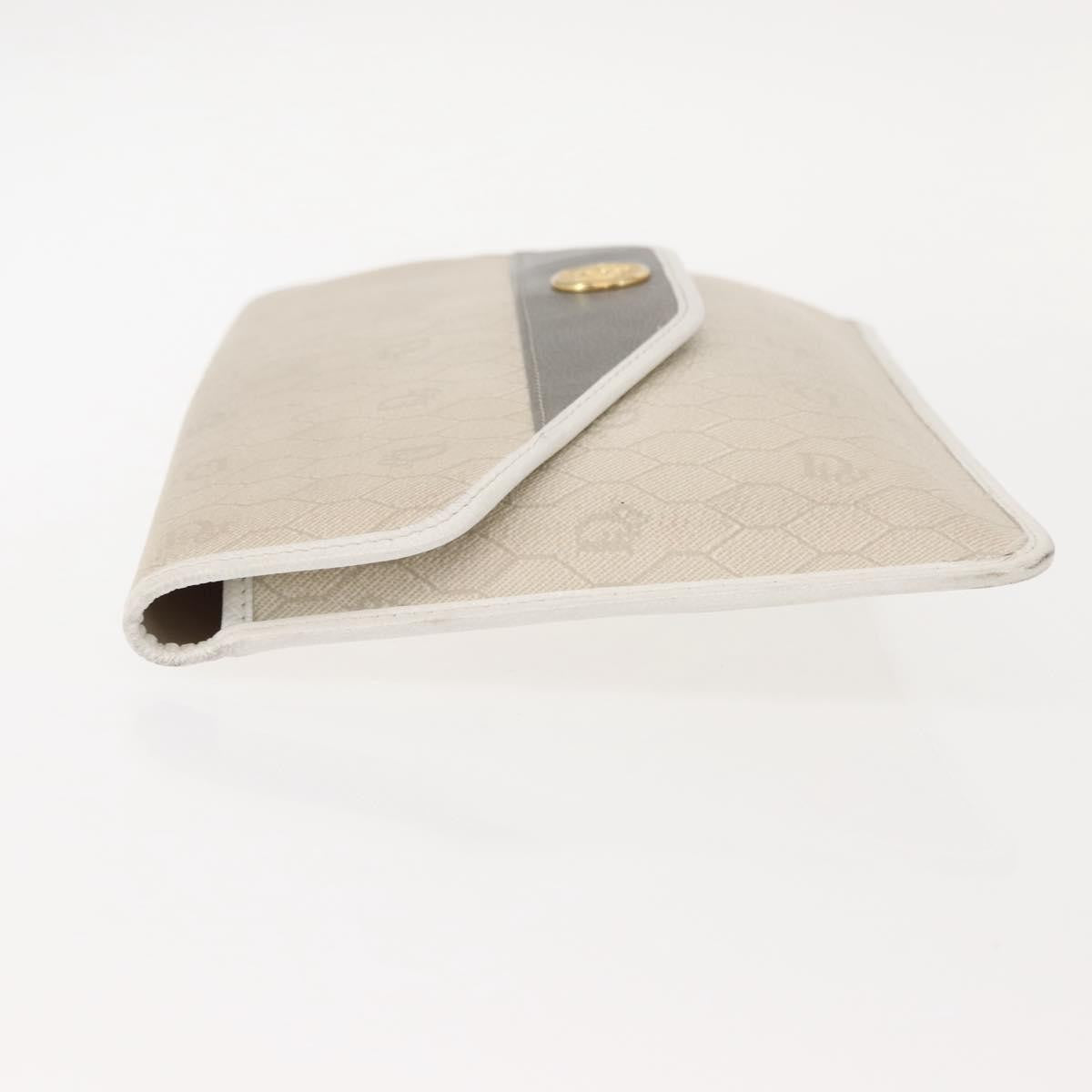 Christian Dior Vintage honeycomb clutch Canvas, WHITE, CANVAS, Clutche & pouche