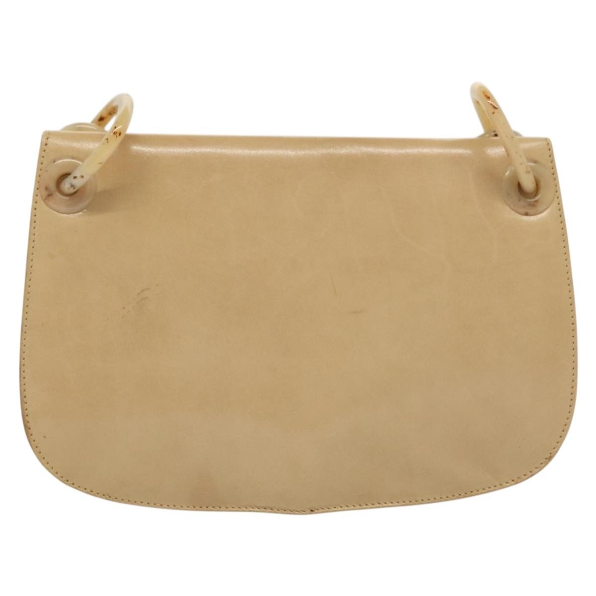 Prada Madras Shoulder Bag Leather, BEIGE, LEATHER, Shoulder bag