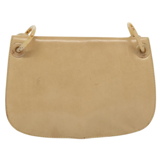 Prada Madras Shoulder Bag Leather, BEIGE, LEATHER, Shoulder bag