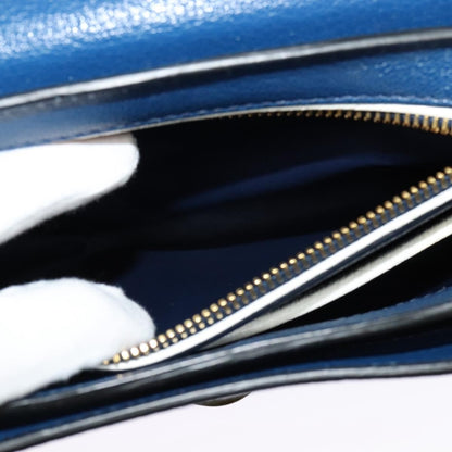 Miu Miu Flap Shoulder Bag Leather, BLUE, LEATHER, Shoulder bag