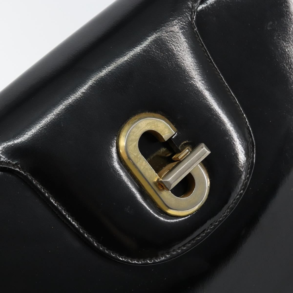 Gucci Vintage Handbag Enamel, BLACK, PATENT_LEATHER, Handbag