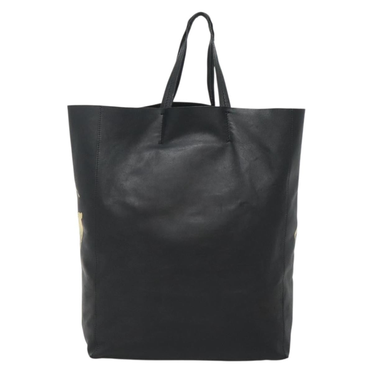 Celine Vertical Cabas Tote Printed Leather, BLACK, LEATHER, Tote bag