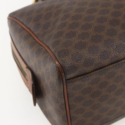 Celine Boston Bag Triomphe Coated Canvas, BROWN, CANVAS, Handbag