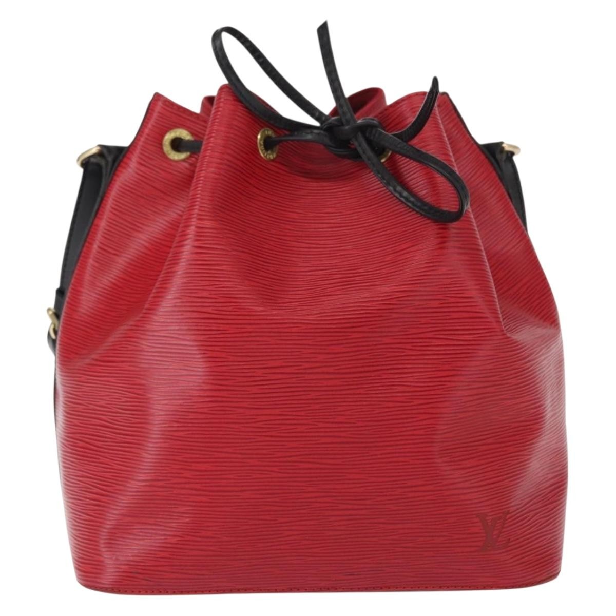 Louis Vuitton Bicolor Petit Noe Handbag Epi Leather, BLACK, LEATHER, Shoulder bag