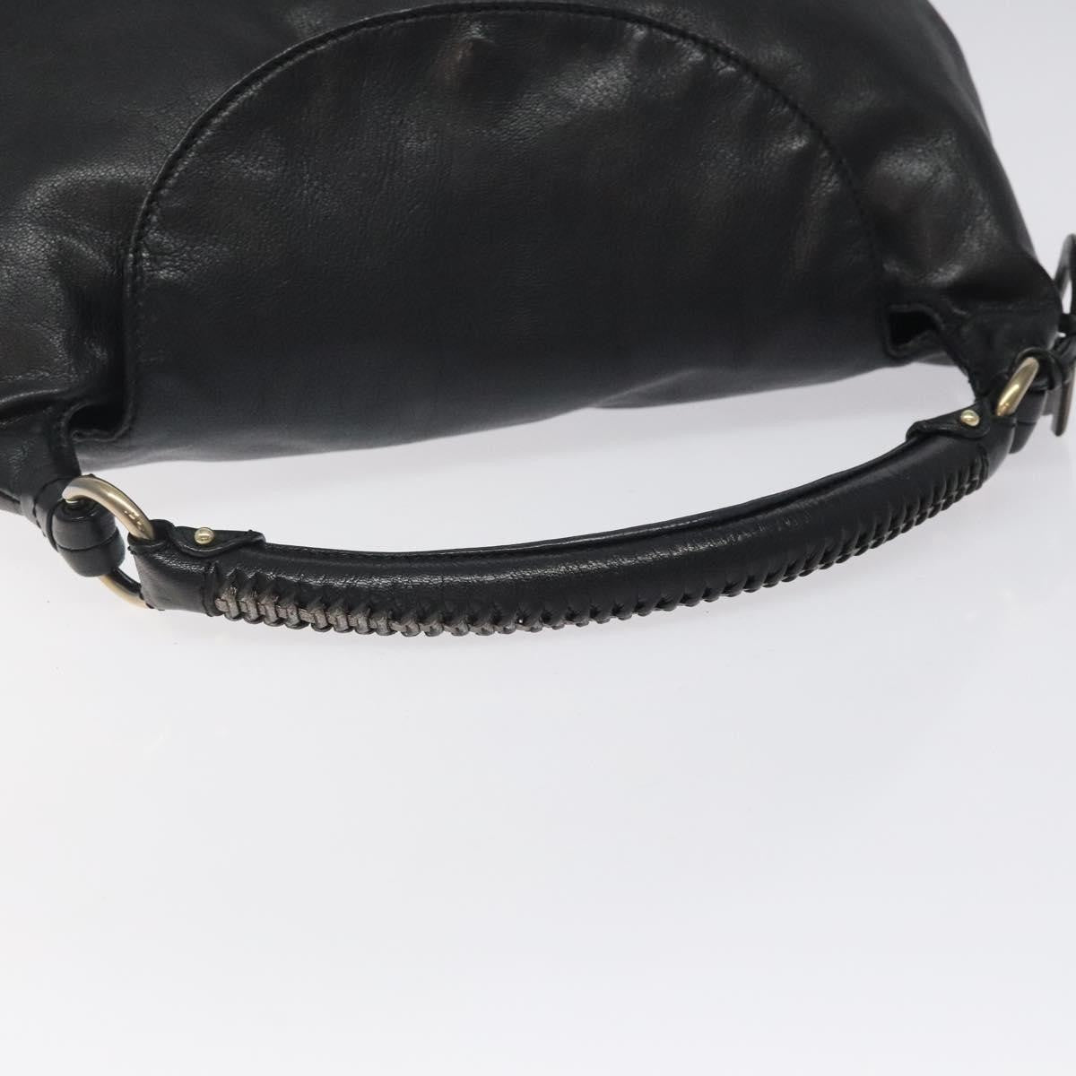 Salvatore Ferragamo Gancini handbag Leather, BLACK, LEATHER, Handbag