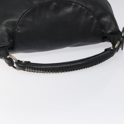 Salvatore Ferragamo Gancini handbag Leather, BLACK, LEATHER, Handbag
