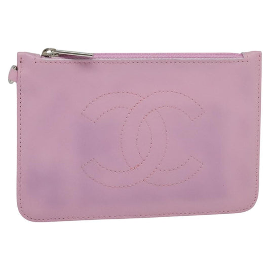 Chanel CC O Case Pouch Goatskin, PINK, LEATHER, Clutche & pouche