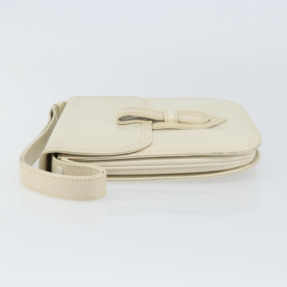 Saint Laurent Vintage Shoulder Bag Leather, WHITE, LEATHER, Shoulder bag