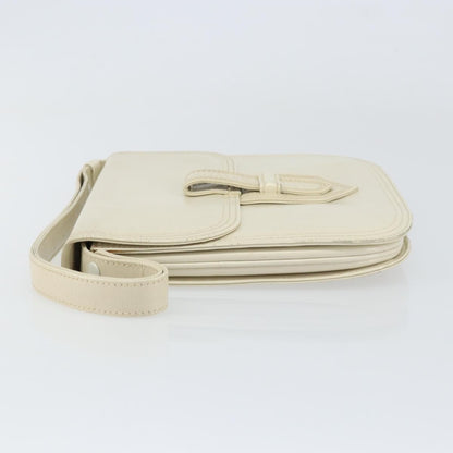 Saint Laurent Vintage Shoulder Bag Leather, WHITE, LEATHER, Shoulder bag