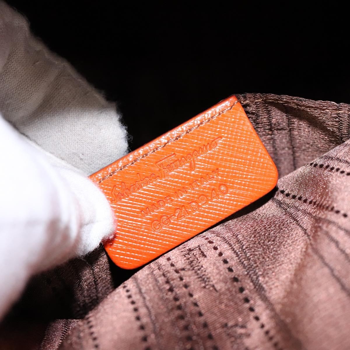 Salvatore Ferragamo Batik Tote Leather, ORANGE, LEATHER, Tote bag