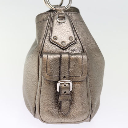 Prada Belted Hobo Vitello Daino, SILVER, LEATHER, Shoulder bag