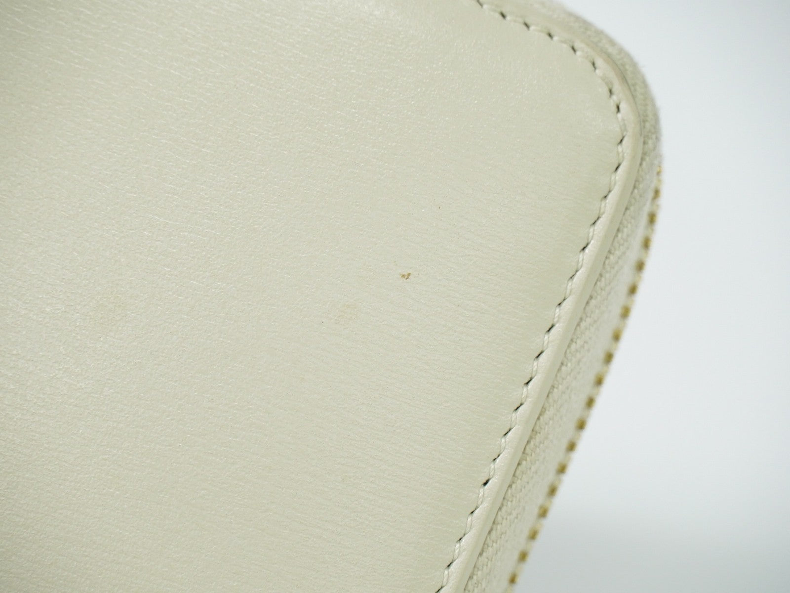 Saint Laurent Tiny Monogram Zip Around Wallet Leather, ECRU, LEATHER, Wallets