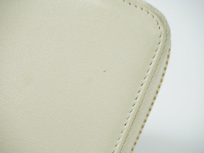 Saint Laurent Tiny Monogram Zip Around Wallet Leather, ECRU, LEATHER, Wallets