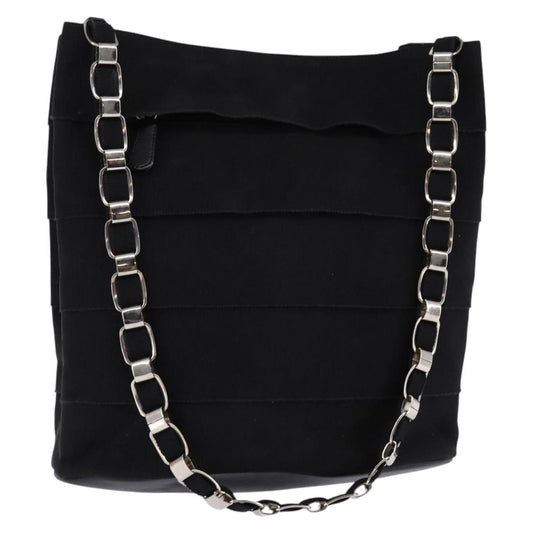 Salvatore Ferragamo Vala Shoulder Bag Canvas, BLACK, CANVAS, Shoulder bag