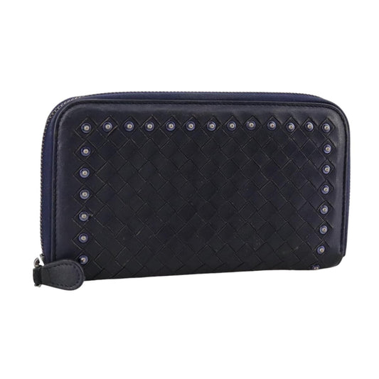 Bottega Veneta Intrecciato Long Zip  Wallet Leather, BLACK, LEATHER, Wallets