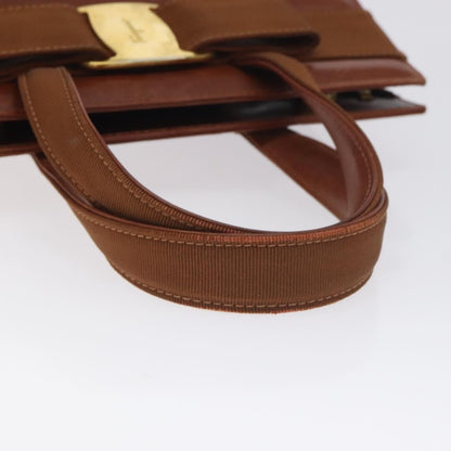 Salvatore Ferragamo Convertible Vara Bow Tote Leather, BROWN, LEATHER, Handbag