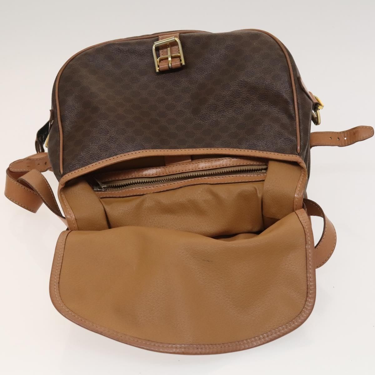 Celine Macadam Shoulder Bag PVC Leather, Brown, PVC + Canvas, Crossbody Bag
