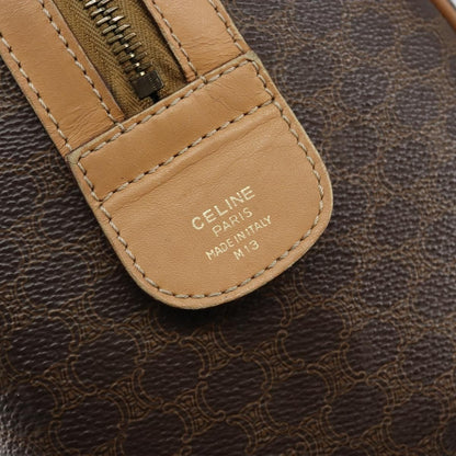 Celine Macadam Handbag Macadam with leather, BROWN, CANVAS, Handbag