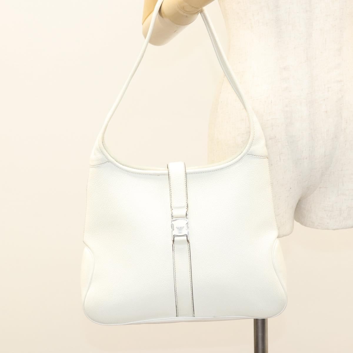 Salvatore Ferragamo Vintage Vara Hobo Leather, WHITE, LEATHER, Shoulder bag