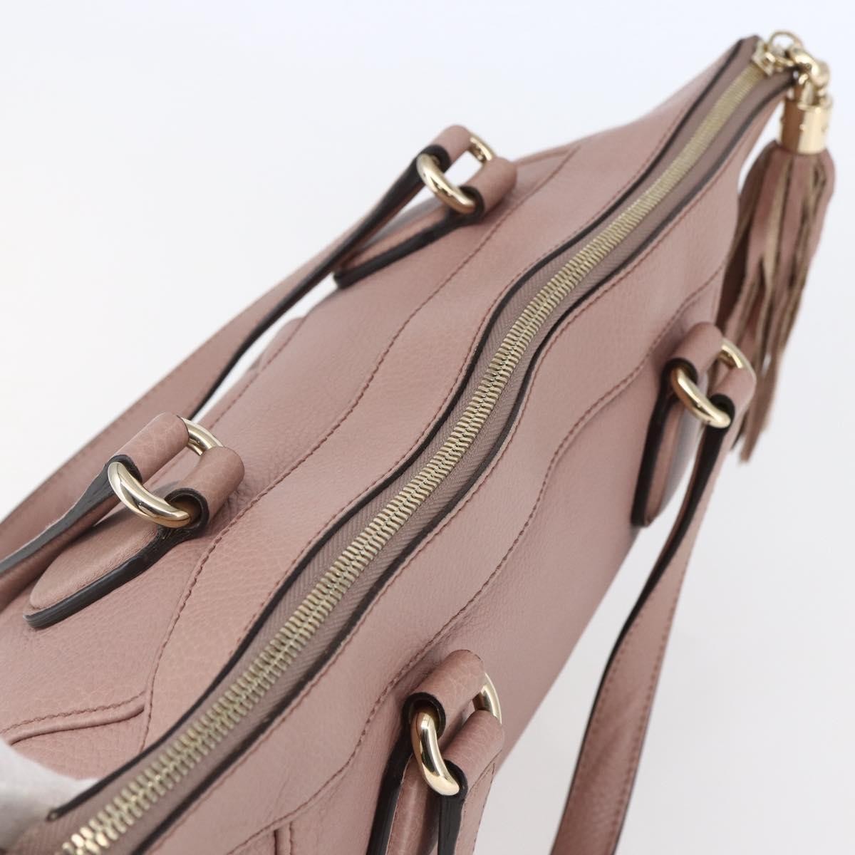 Gucci Soho Zip Tote Leather, PINK, LEATHER, Tote bag