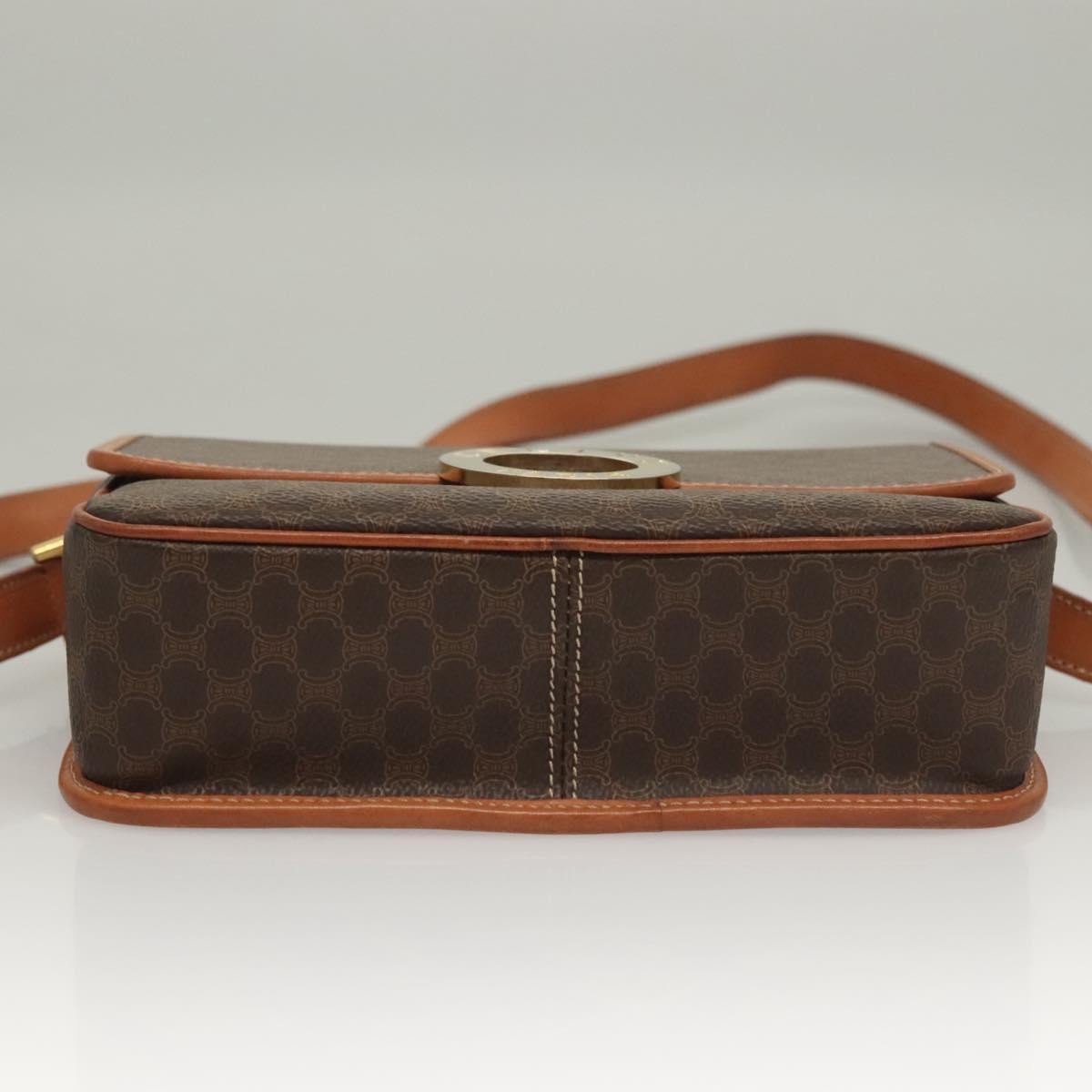 Celine Macadam Shoulder Bag PVC Leather, BROWN, CANVAS, Shoulder bag