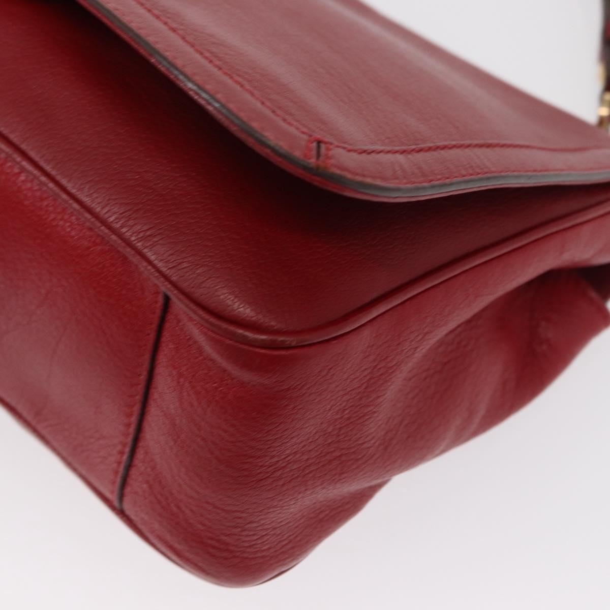 Salvatore Ferragamo Gancini Shoulder Bag Leather, RED, LEATHER, Shoulder bag