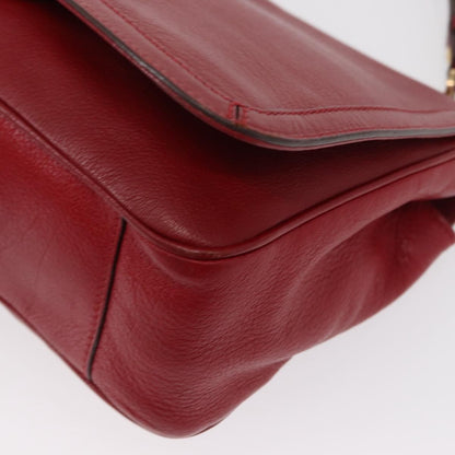 Salvatore Ferragamo Gancini Shoulder Bag Leather, RED, LEATHER, Shoulder bag