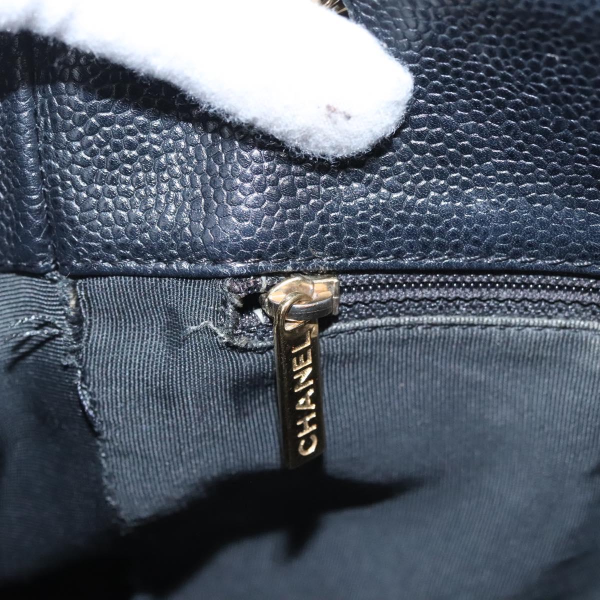 Chanel Petite Shopping Tote Quilted Caviar, BLACK, LEATHER, Tote bag