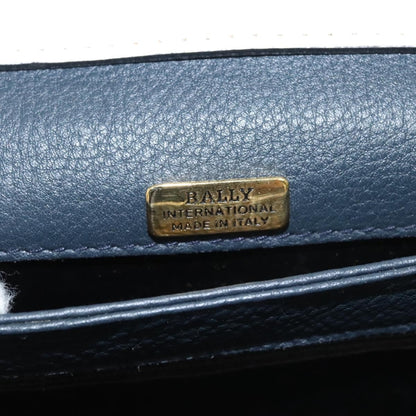 Bally Vintage Shoulder Bag Leather, Navy, Leather, Handbag