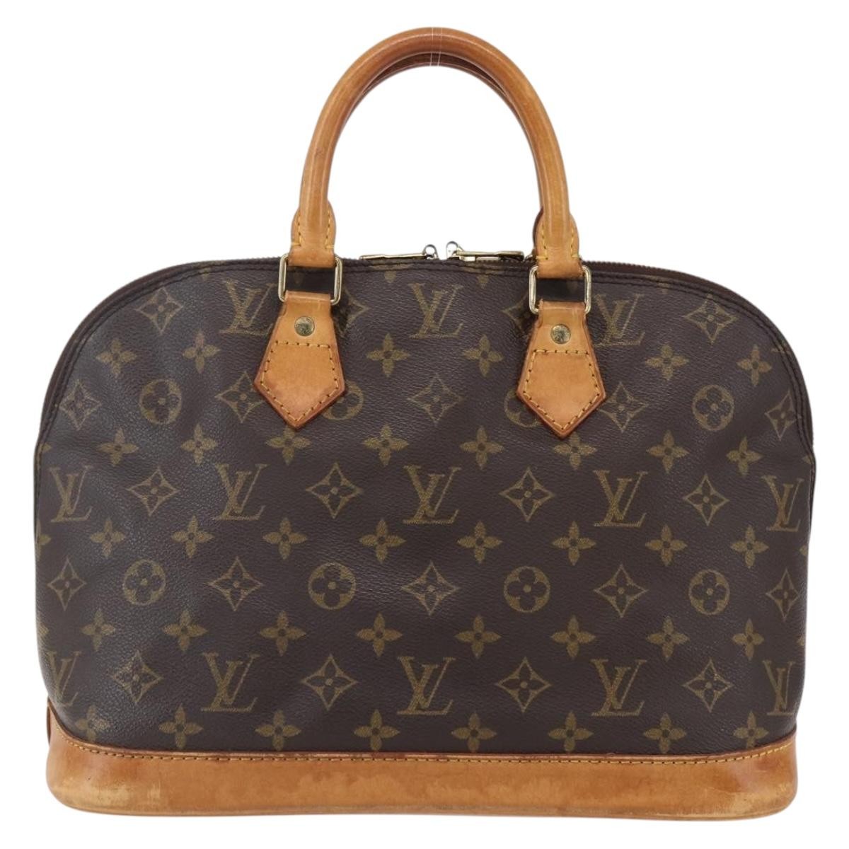 Louis Vuitton Vintage Alma Handbag Monogram Canvas, BROWN, CANVAS, Handbag