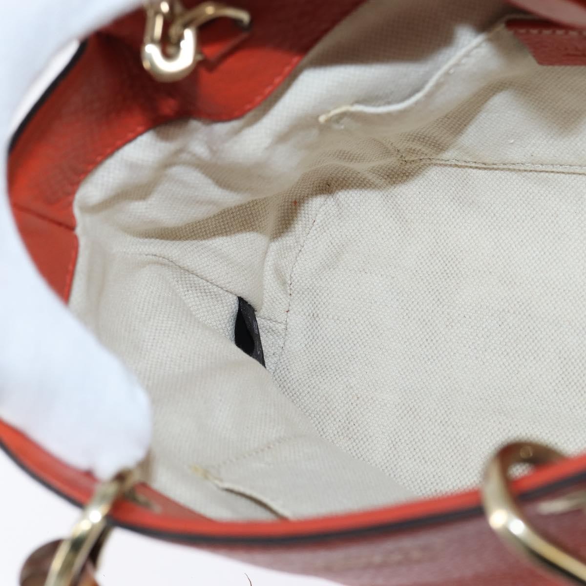 Gucci Bamboo Shopper Tote Leather, ORANGE, LEATHER, Handbag