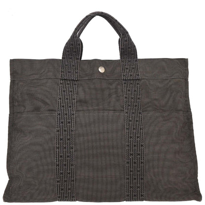 Hermes Fourre Tout Tote Canvas, GRAY, POLYAMIDE, Tote bag