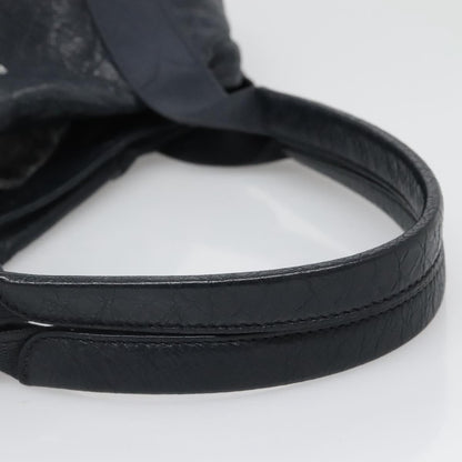 Balenciaga Navy Cabas Leather, BLACK, LEATHER, Tote bag