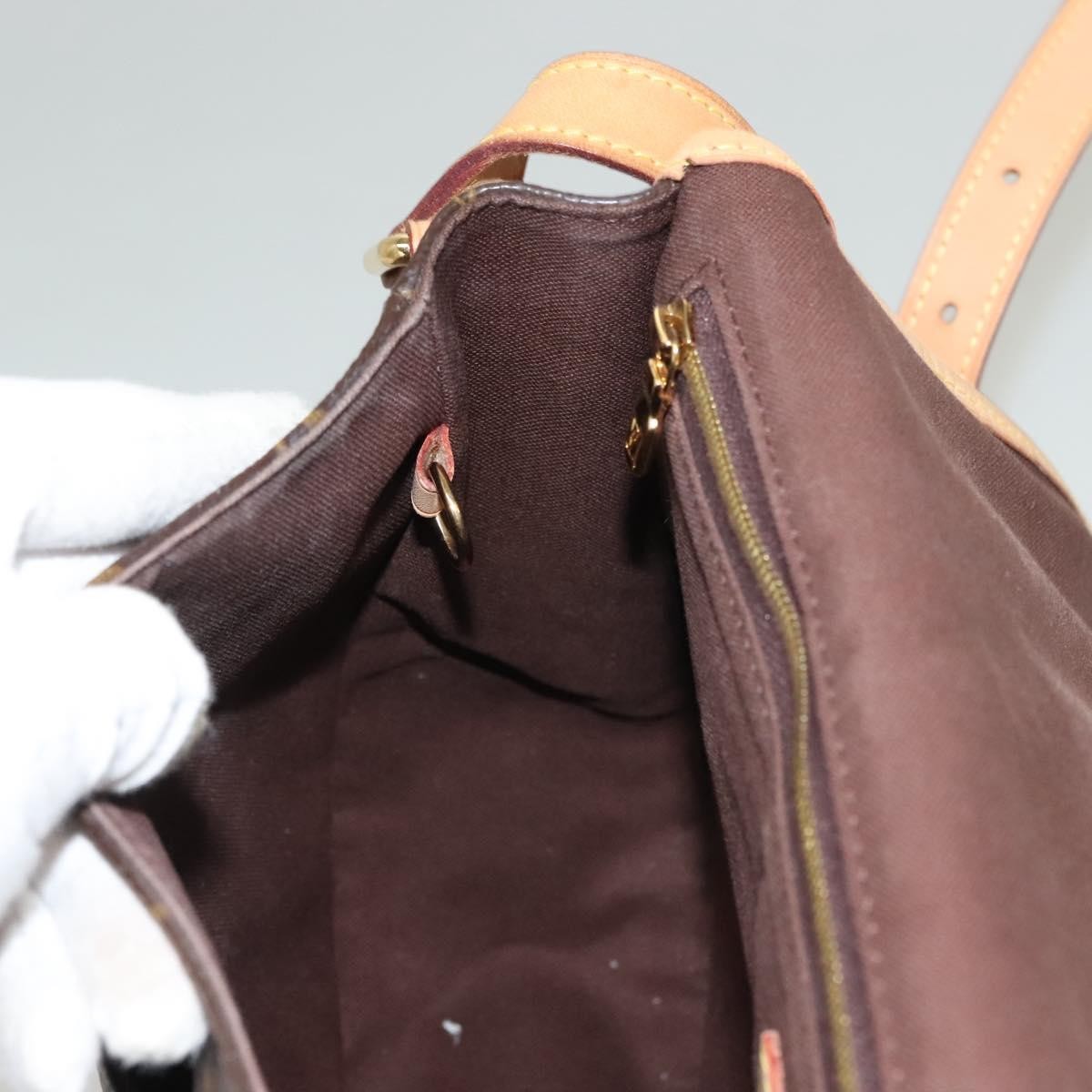 Louis Vuitton Menilmontant Handbag Monogram Canvas, BROWN, CANVAS, Shoulder bag