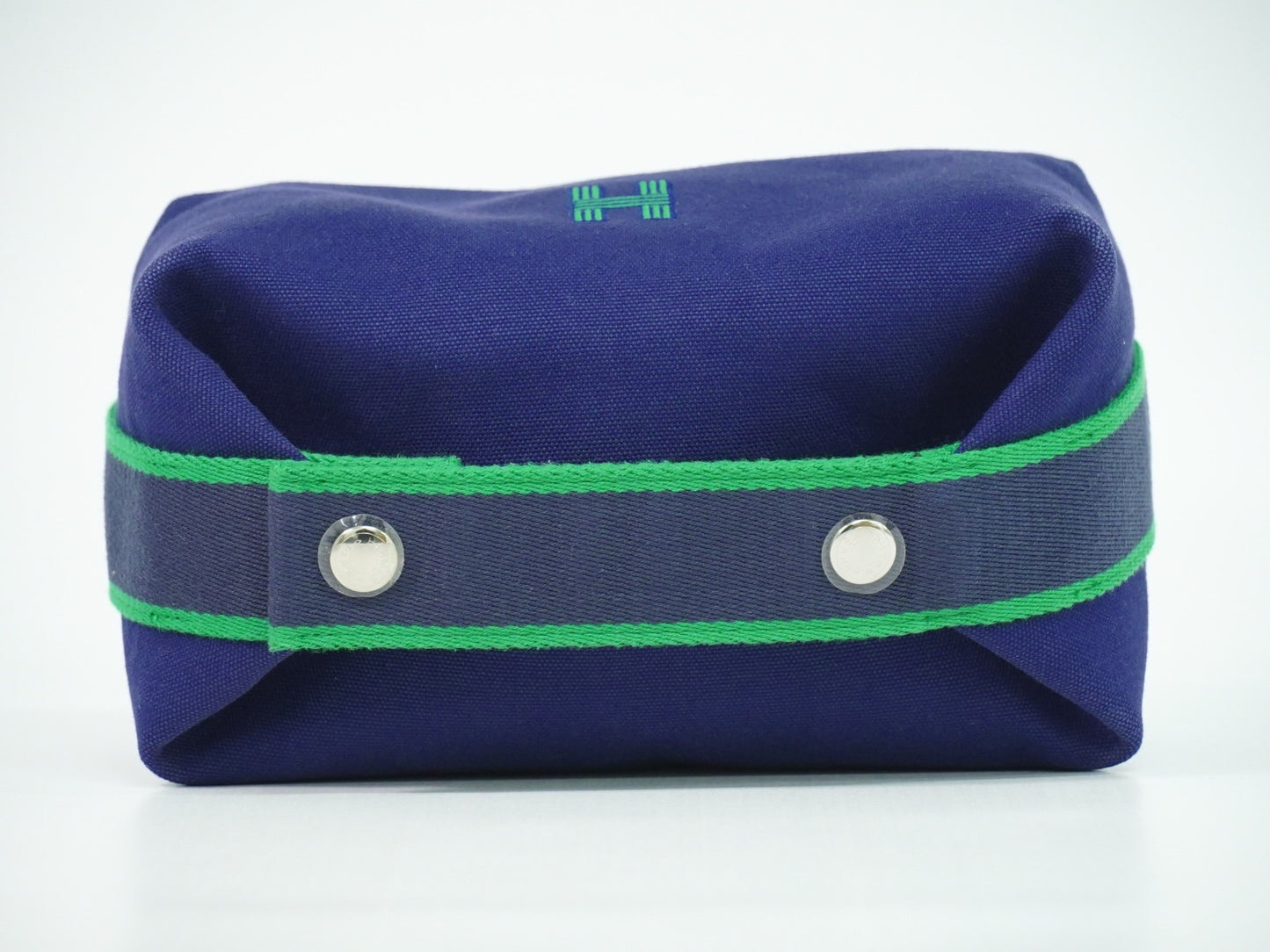 Hermes Bride à Brac Wool, NAVY, CANVAS, Handbag
