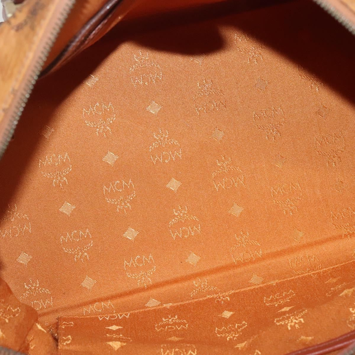 MCM Visetos Handbag Canvas and Leather, BROWN, PVC, Handbag