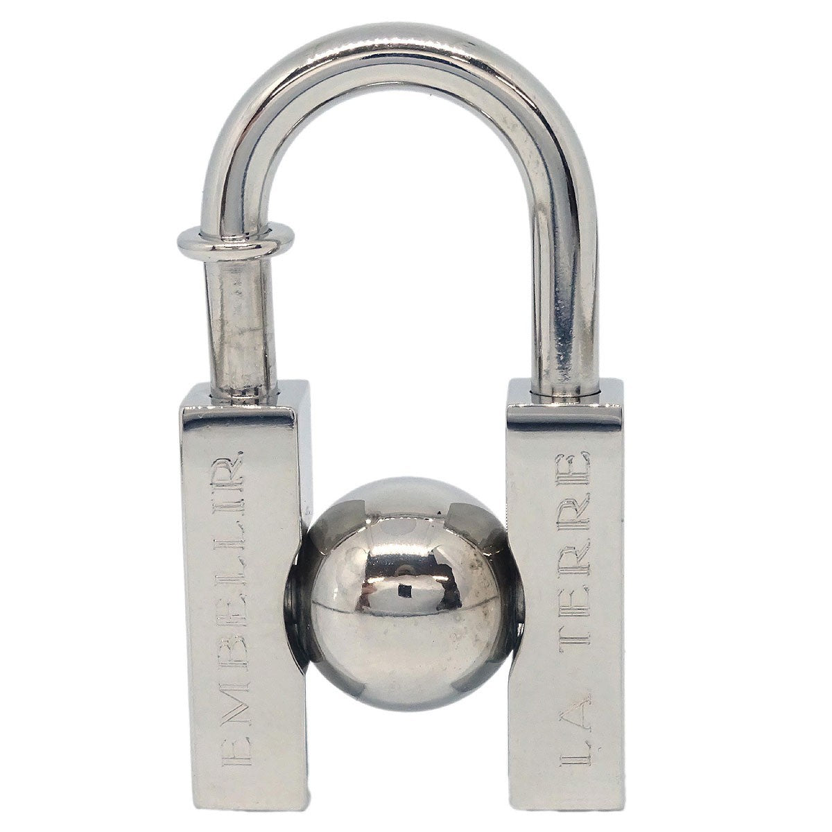 Hermes LHomme Peut Embellir La Terre Cadena Lock Charm Metal, SILVER, SILVER_PLATED, Charms and Keychains