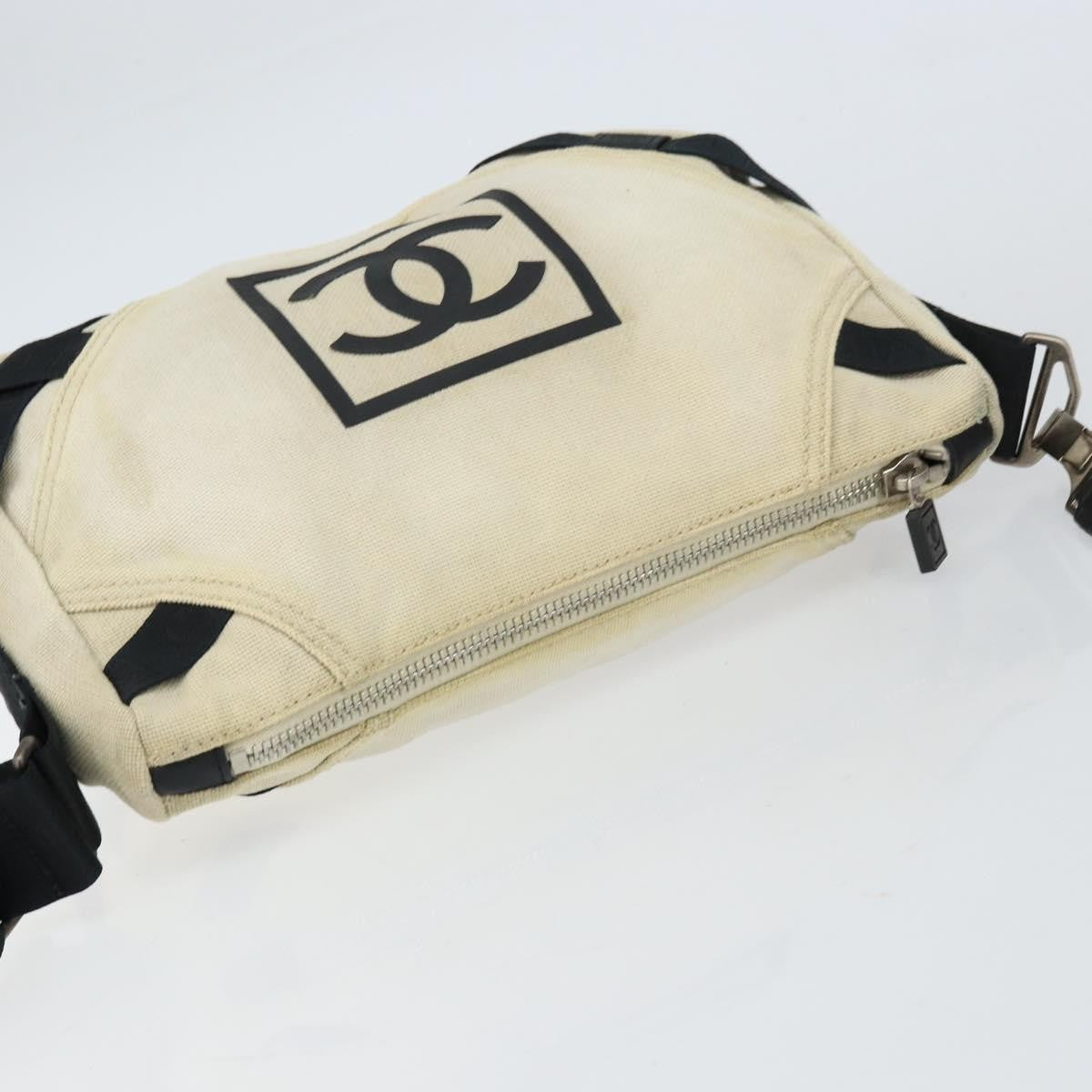 Chanel sports shoulder bag Coco mark, BEIGE, CANVAS, Shoulder bag