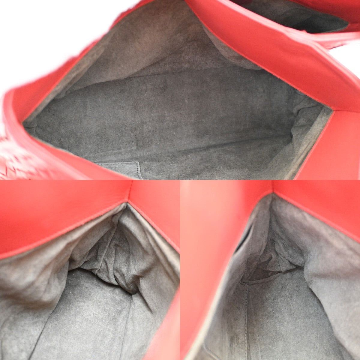 Bottega Veneta Roma Bag Intrecciato Nappa, RED, LEATHER, Handbag