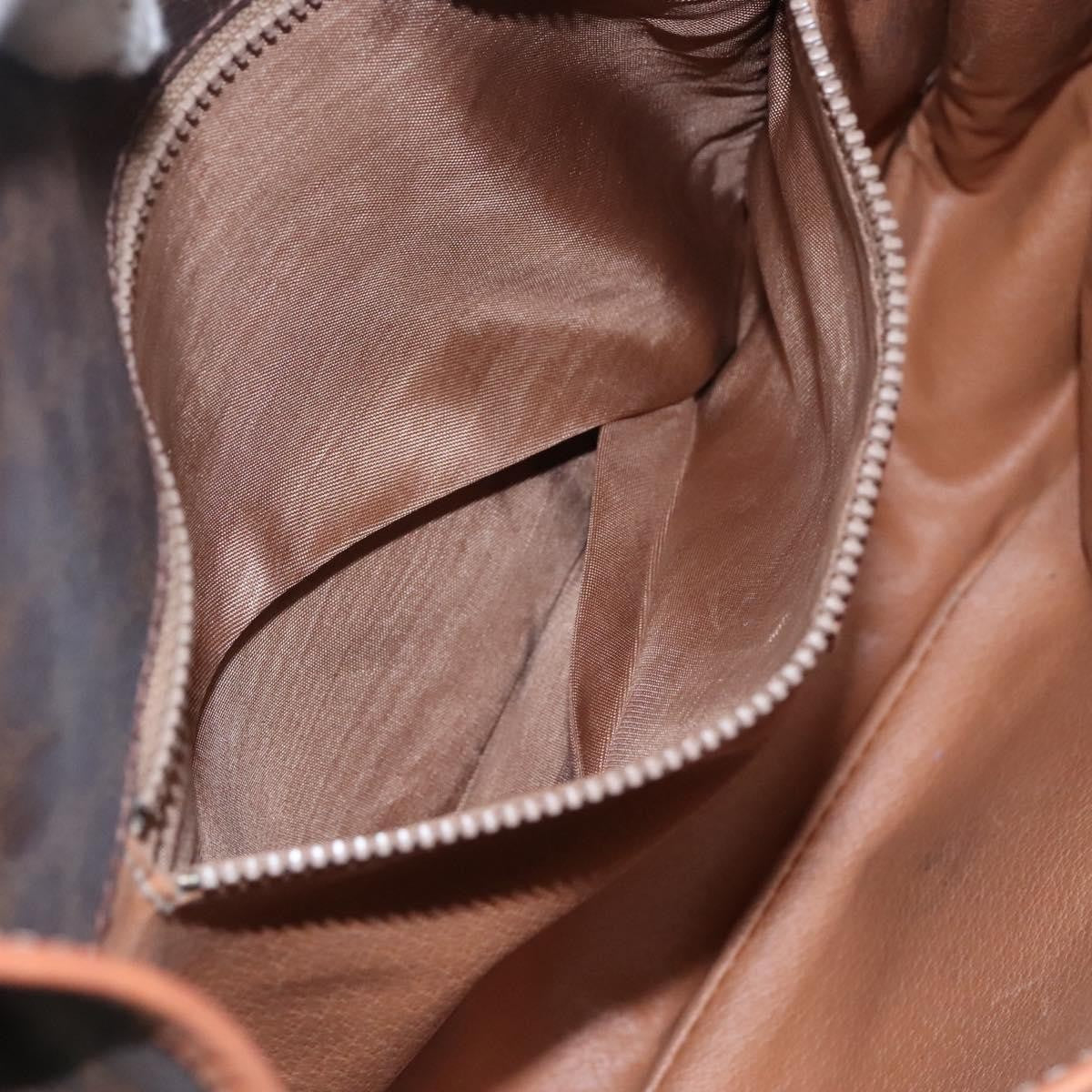 Celine Vintage Macadam Shoulder Bag Canvas and Leather, BROWN, CANVAS, Shoulder bag