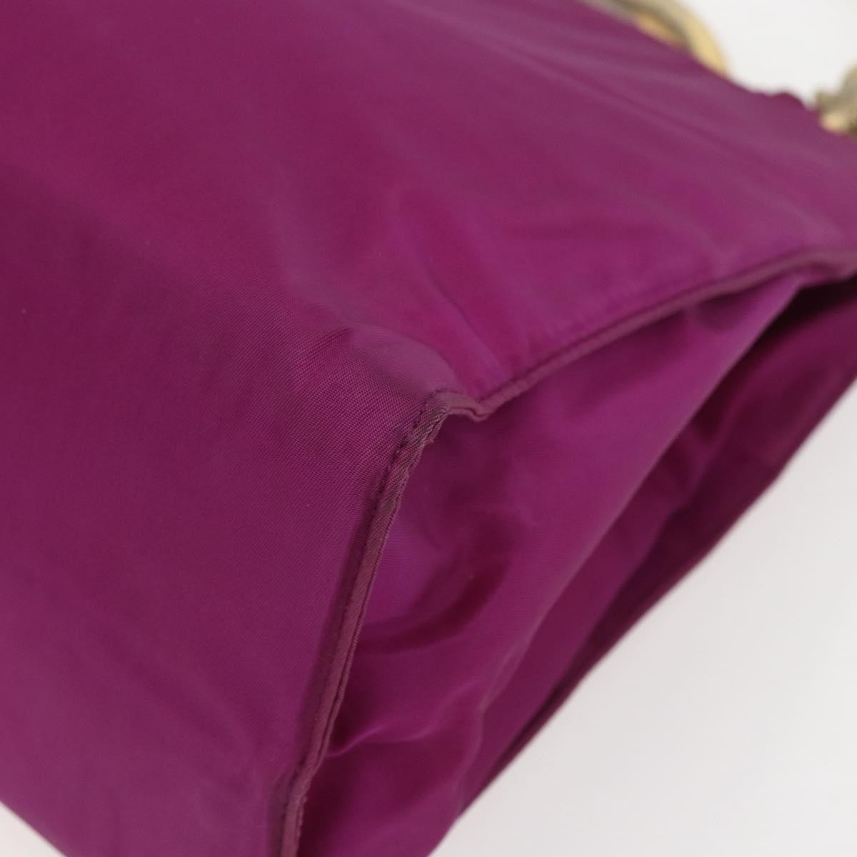 Prada Metal Handles Tote Tessuto, PURPLE, NYLON, Handbag