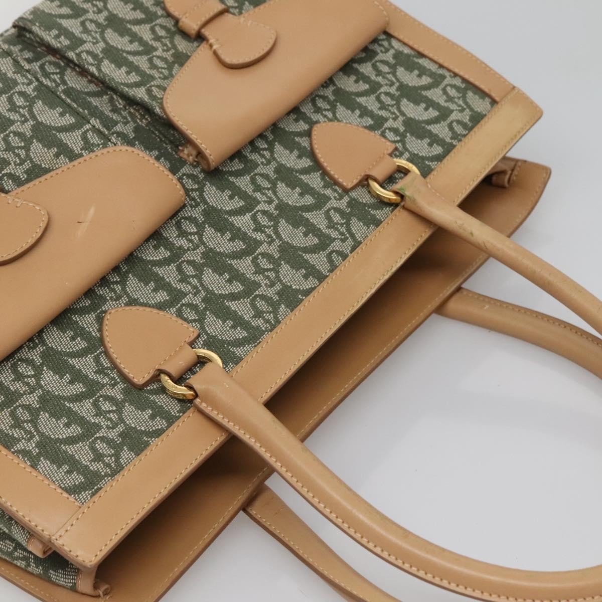 Christian Dior Vintage Trotter Double Pocket Tote Diorissimo Canvas, KHAKI, CANVAS, Tote bag