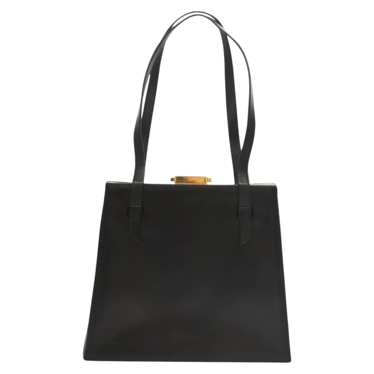 Celine Shoulder Bag Leather, BLACK, LEATHER, Shoulder bag