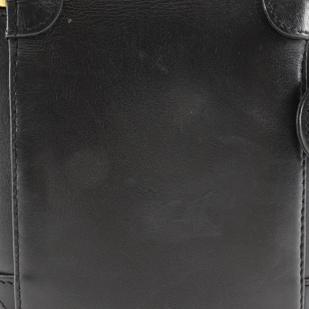 Chanel Vintage Cosmetic Case Leather, BLACK, LEATHER, Clutche & pouche