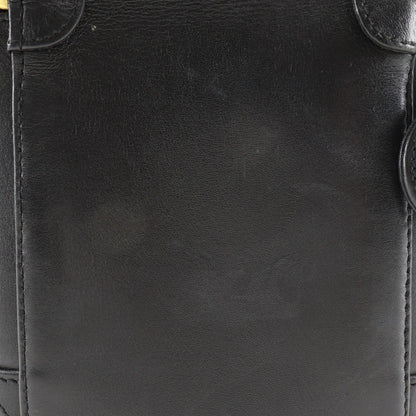 Chanel Vintage Cosmetic Case Leather, BLACK, LEATHER, Clutche & pouche