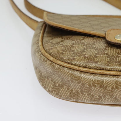 Celine Vintage Macadam Shoulder Bag Macadam Canva  Vinyl, BEIGE, PVC, Shoulder bag