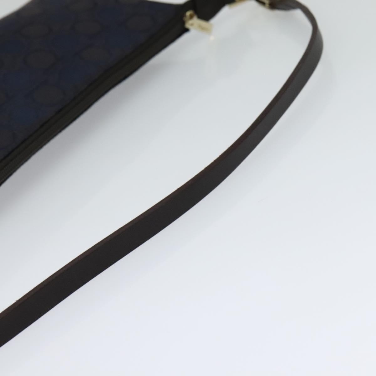 Salvatore Ferragamo Gancini handbag Canvas, NAVY, CANVAS, Handbag