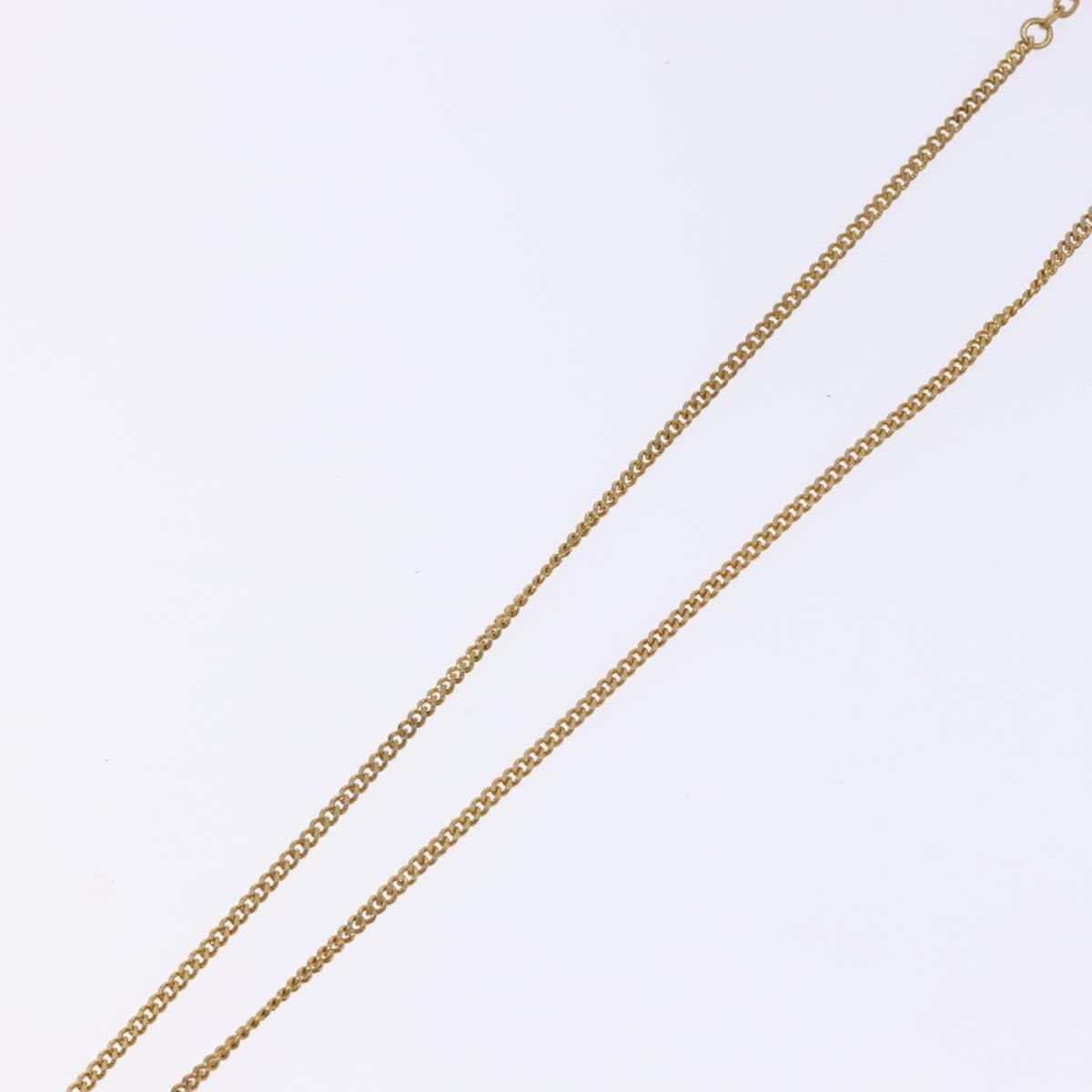 Christian Dior CD Round Pendant Necklace Metal and Crystals, GOLD, METAL, Necklace